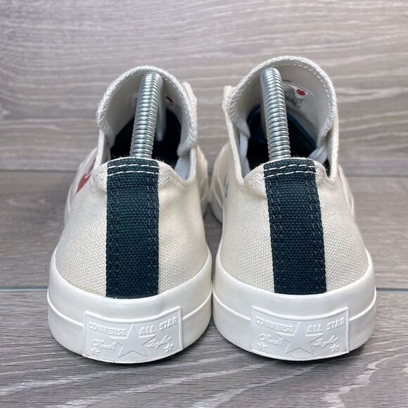 Converse Comme des Garçons Play Women’s Sz 10 Single Heart Chuck Cream Sneakers - Picture 4 of 10
